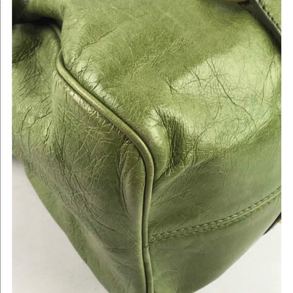 MIU MIU Apple Green Pebbled Leather Bow bag - Picture 8 of 8